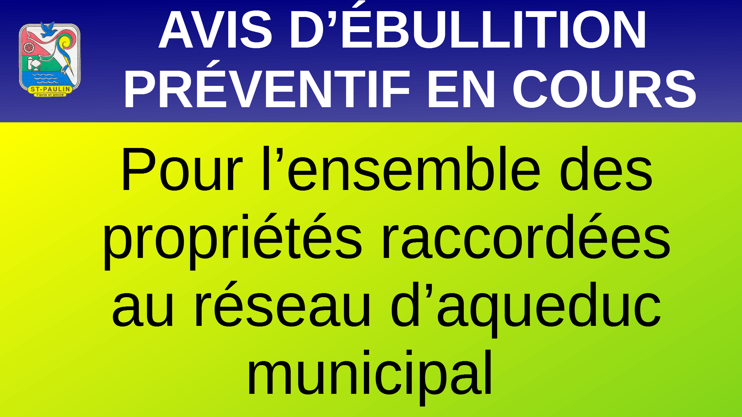 avis débulition en cours